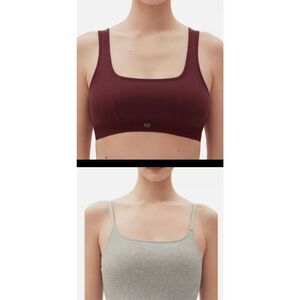 Lot of 2 GapBody NWT size Small - 1 maroon bralette, 1 gray crop cami bralette